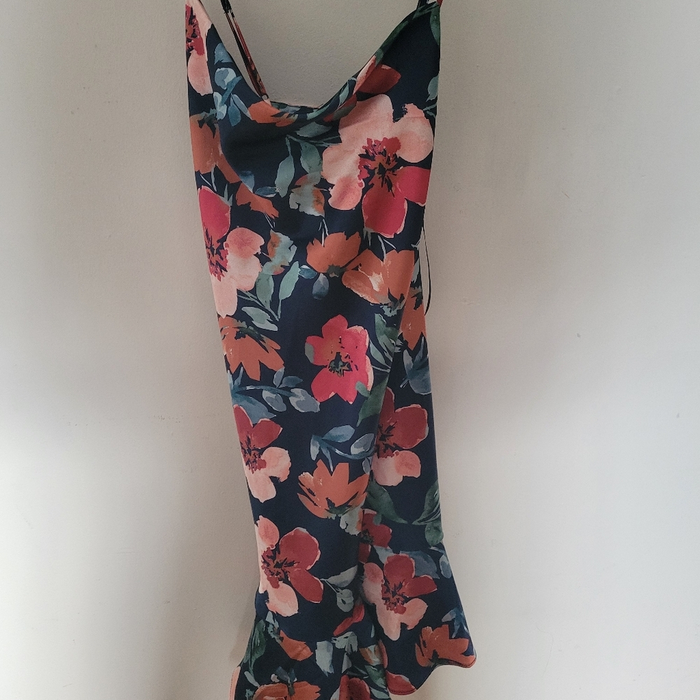 Sadie & Sage Floral Satin Slip Dress XS - Picture 5 of 5